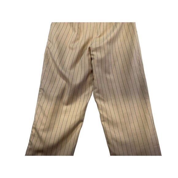 Vintage Talbots Womens Pinstripe Wool Blend Trousers Size 14 Beige Lined - Picture 14 of 15